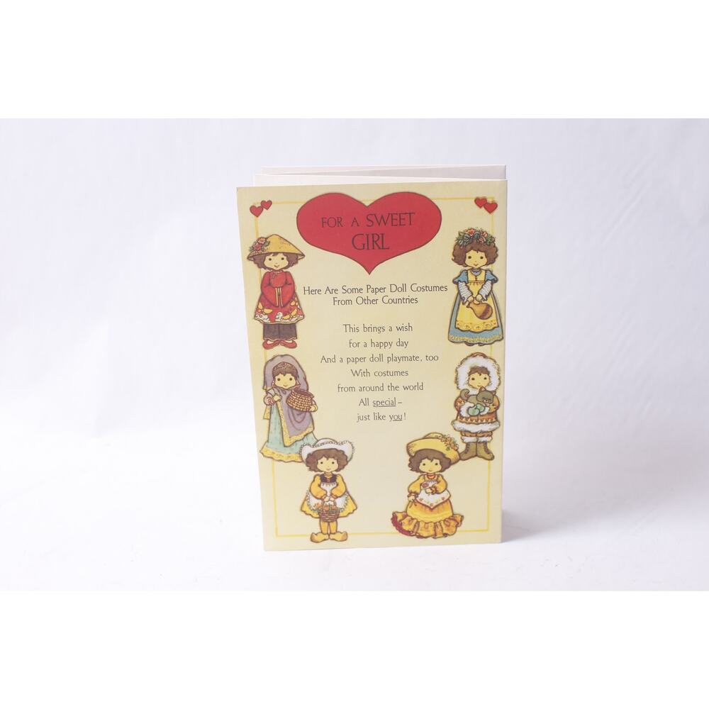 Uncut International Paper Doll Valentine Card AGC Gift Idea ~ 260514-WH 1367